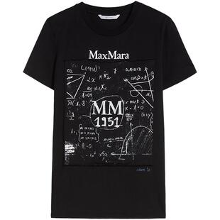 【季末甄选】 MaxMara 女装圆领短袖棉质印花T恤1941065206