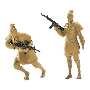 1:64持枪秦兵马俑战士武器小兵微缩人偶模型场景沙盘小人手办摆件