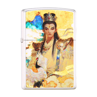 zippo正品打火机 白鹤童子镀银官方旗舰店防风煤油送男友新年礼物