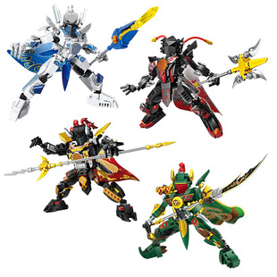 乐毅水浒三国圣兽机甲武松李逵关羽吕布张飞赵云王者英雄积木玩具