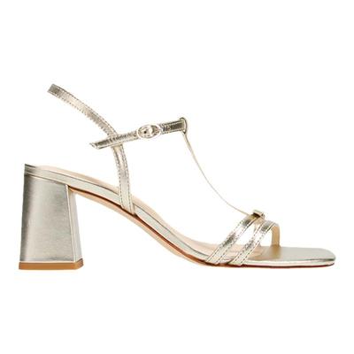 REPETTO牛皮革皮底高跟凉鞋