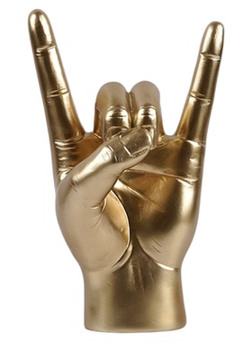 潮流嘻哈摇滚手势客厅装饰摆件大