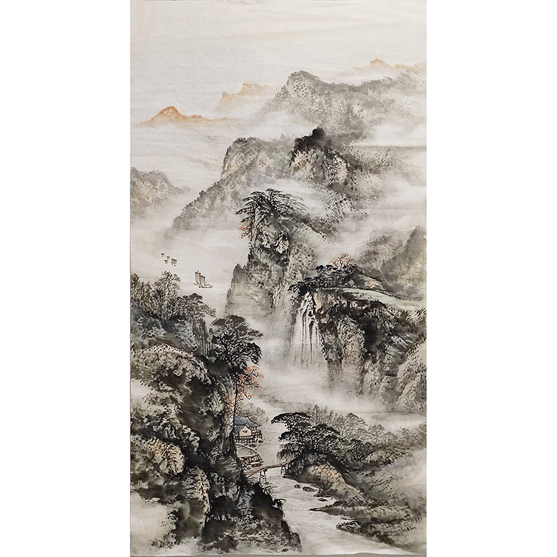 纯手绘旭日东升真迹字画