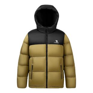 骆驼火山羽绒服情侣款短款连帽面包服