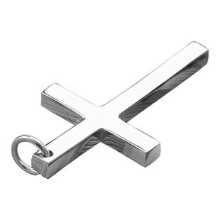 实心S925纯银十字架项链男生吊坠光面情侣饰品编织绳锁骨女款刻字