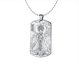 龙母娘娘吊坠水府元君神像牌龙母奶奶项坠龙祖挂件男女款项链定制