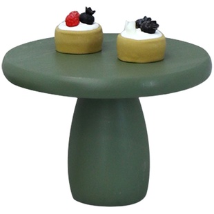 莫兰迪色调装饰摆件轻奢风 小蘑菇造型蛋糕盘 北欧风格木制托盘