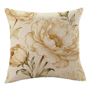 法式中古风抱枕套客厅沙发复古花朵靠垫卧室飘窗装饰靠背床上靠包