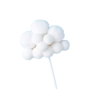 10个装毛球云朵蛋糕装饰插件白云月亮星星小花立体热气球烘焙插牌