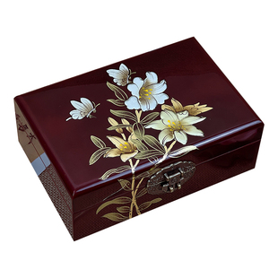 平遥漆器首饰盒仿古精致妆奁送锁中国风多层梳妆盒非遗饰品盒送礼