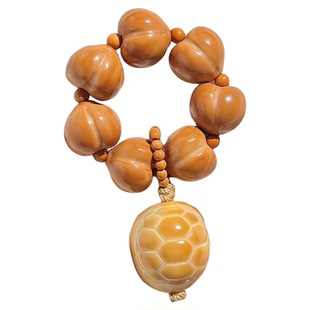 爱心屁桃土豪猴头手串精品矮桩原皮凤羽桃核手串男士佛珠文玩手捻