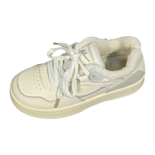 回力加绒厚底小白鞋女冬季学生百搭休闲鞋子小众女鞋保暖二棉板鞋