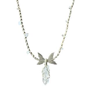 macrame编织项链编绳蝴蝶别致原创吊坠甜茶勾魂天然水晶原石项链