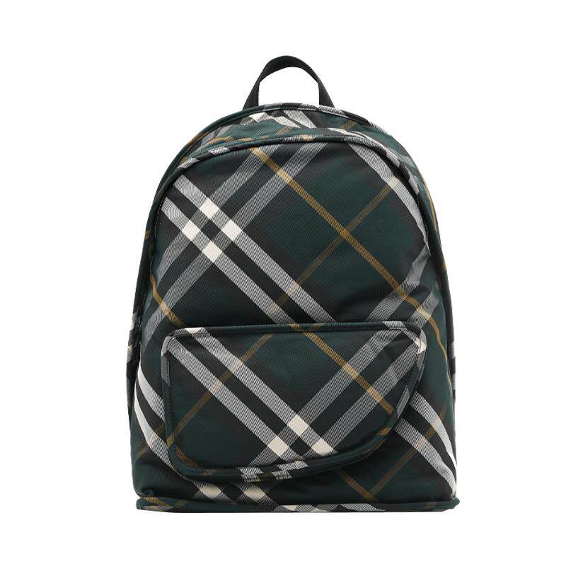 【自营】BURBERRY/博柏利男女同款格纹轻便大容量双肩包背包出游