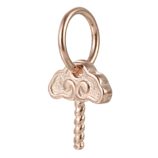 925纯银无事牌吊坠扣头和田玉方牌蜜蜡翡翠18k金针扣子银扣头配件