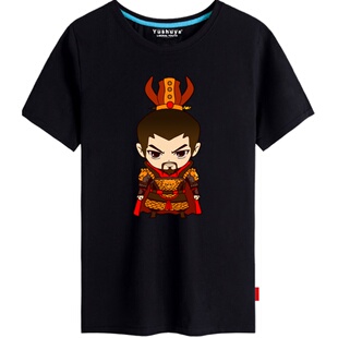 岳飞短袖t恤男士中国风武圣岳武穆衣服纯棉半截袖精忠报国体恤衫