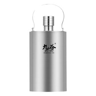 304不锈钢食品级密封提手酒瓶高档家用户外便携加厚复古酒壶2斤