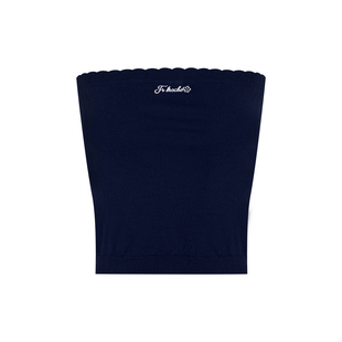 Kroche 26ss Geek chic 羊毛混纺波浪罗纹花边针织修身抹胸上衣