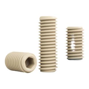 PEEK耐高温内六角无头机米螺丝平端紧定螺钉高强度塑料基米顶丝