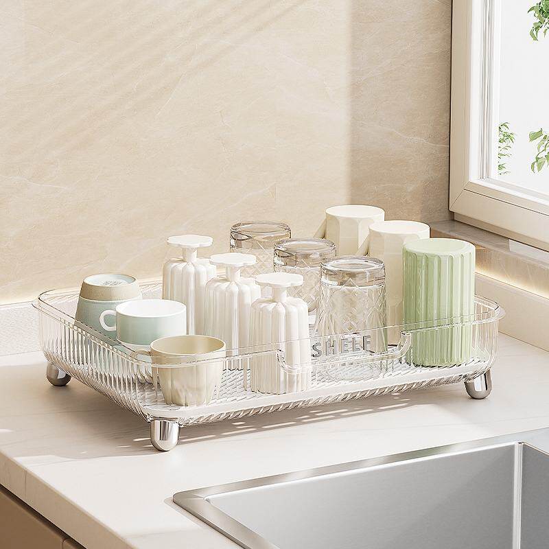 杯子置物架收纳桌面茶杯架水杯沥水托盘家用咖啡茶杯马克杯存放架