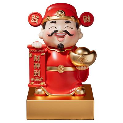 新中式财神爷摆件客厅玄关电视柜装饰办公室店铺招财乔迁开业礼物