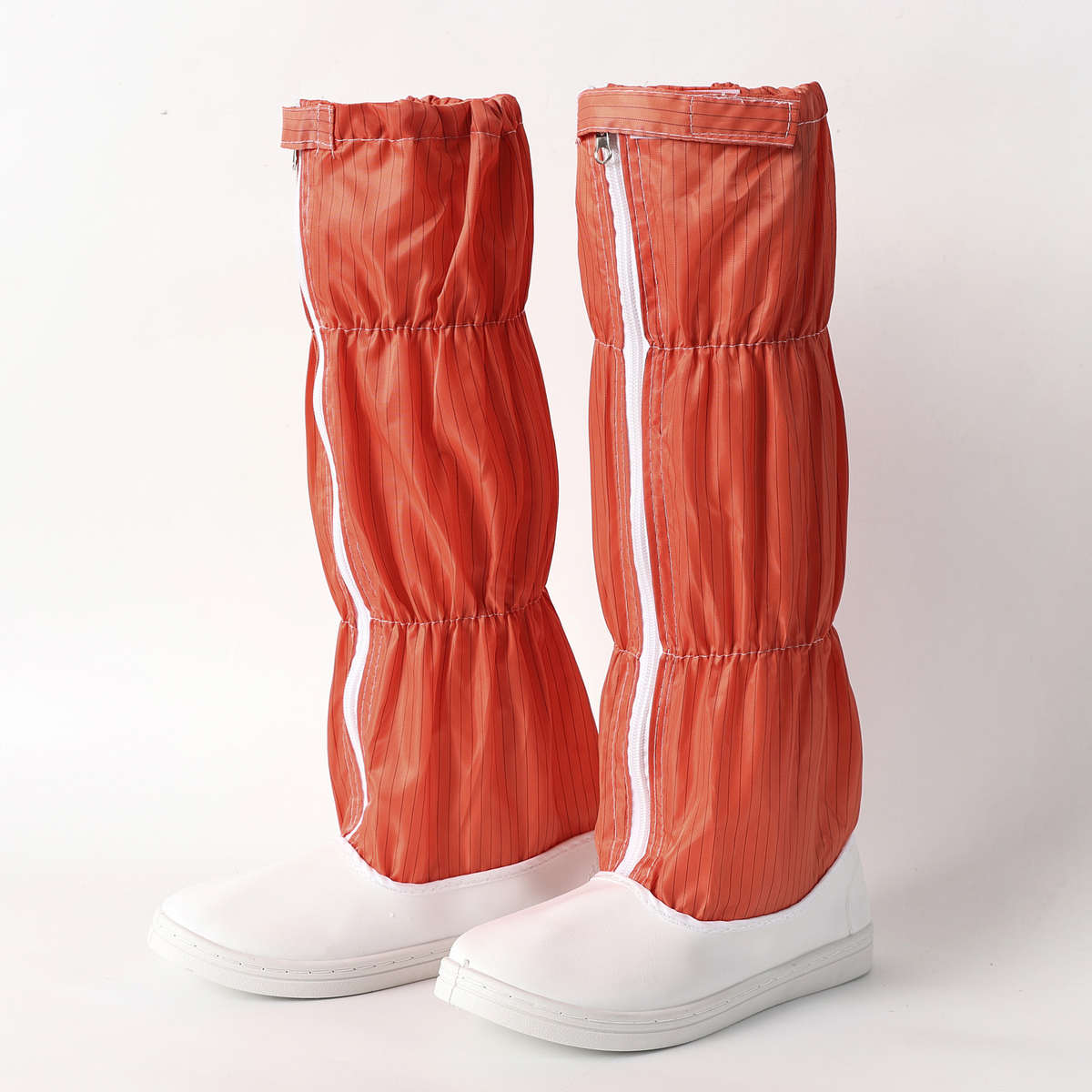 防静电无尘鞋长筒靴高筒鞋皮革面实验室洁净室车间防尘工作鞋蓝白