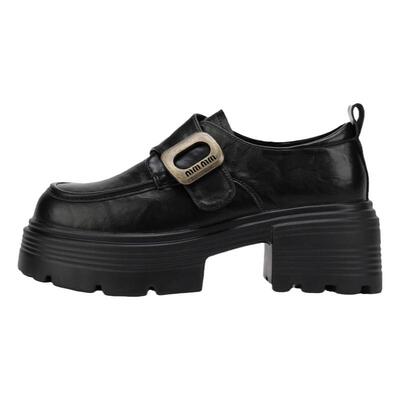 软底软面~增高厚底乐福鞋女单鞋