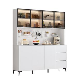 实木餐边柜一体靠墙高柜现代简约客厅洞洞板酒柜茶水柜厨房储物柜