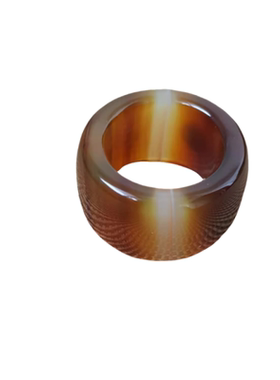 天然冰种福禄寿三彩色玛瑙指环