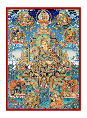 莲花生大士|莲师八变唐卡茶室书房佛堂供奉装饰挂画超高清唐卡画