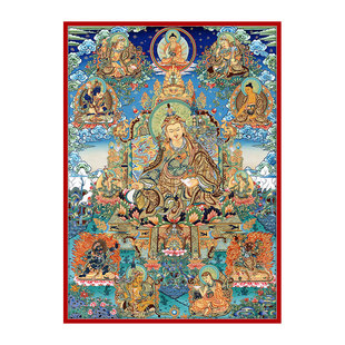 莲花生大士|莲师八变精品西藏热贡唐卡手绘复刻客厅玄关装饰挂画