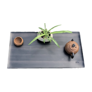 歙砚石材料中式茶盘石质功夫茶具天然原石茶海轻奢简约家用小茶台