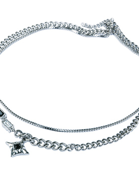 YUKI钛钢项链男女小众设计感双链