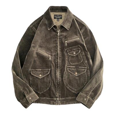 西里布春秋工装多袋短款夹克衫