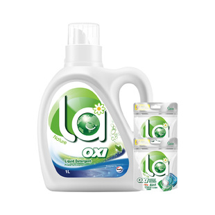 【天猫U先】la有氧洗威露士松木洗衣液1L+4效合1洗衣凝珠1粒
