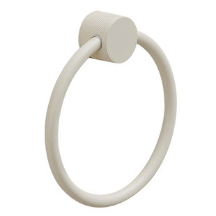 标帕全铜奶油白毛巾环卫生间壁挂式免打孔圆环厕所擦手巾挂架