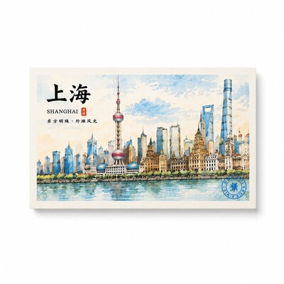 文旅手绘明信片民宿伴手礼定制
