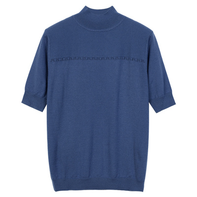 横行道新款五分袖半羊毛衣针织衫