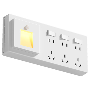 扩展式插座小夜灯床头卧室睡眠感应灯多功能多孔原位替换拓展插座