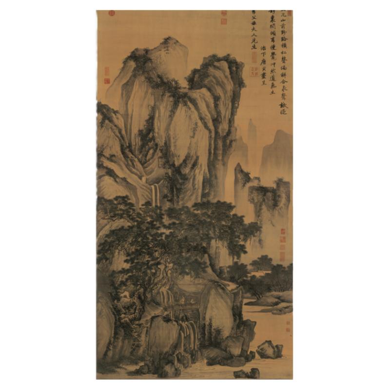 唐寅人物山水国画真迹仿古装饰