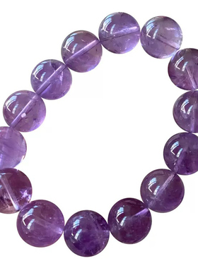 天然梦幻薰衣草紫水晶三圈手链女