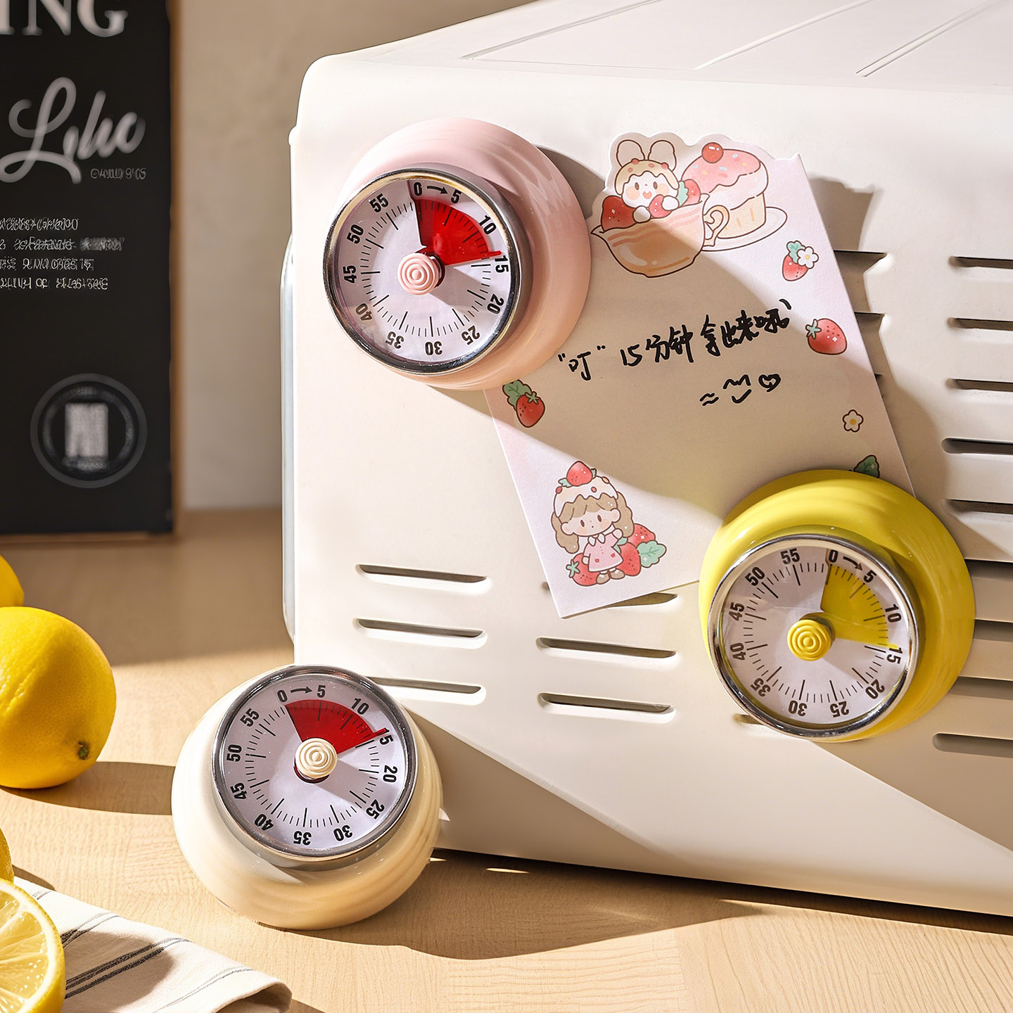 舍里家用计时器厨房提醒器机械磁吸烹饪用定时器儿童学生专用闹钟