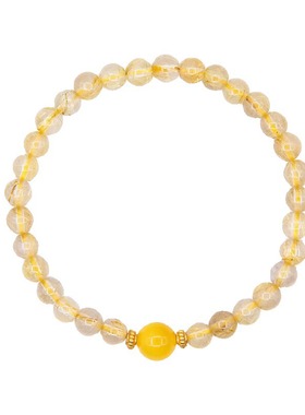 【杭州灵隐官方】金发晶蜜蜡手串