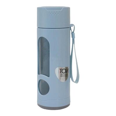 双层塑玻杯防摔隔热手提运动杯