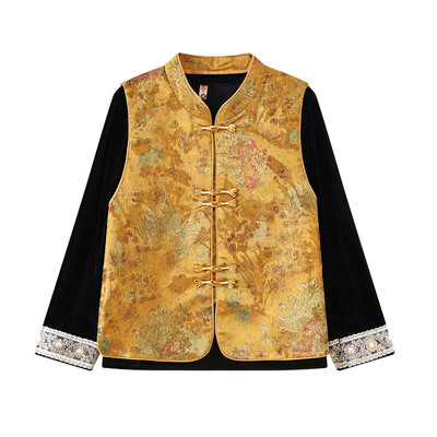 妈妈春装金丝绒套装2026新款国风坎肩马甲上衣中老年春秋款三件套