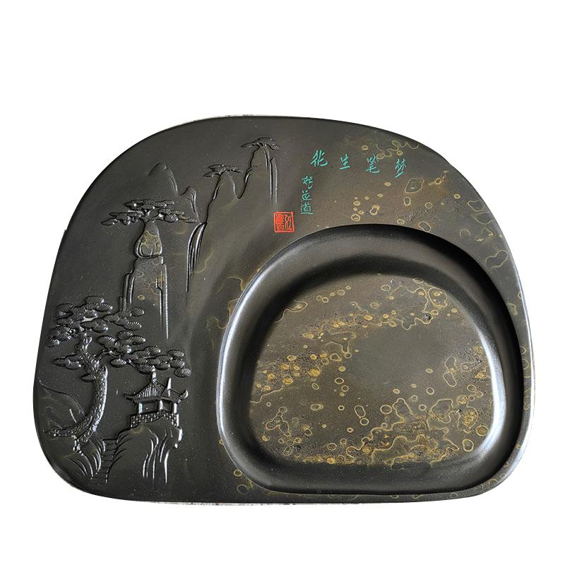 好运道歙砚精品老坑金星书法用品
