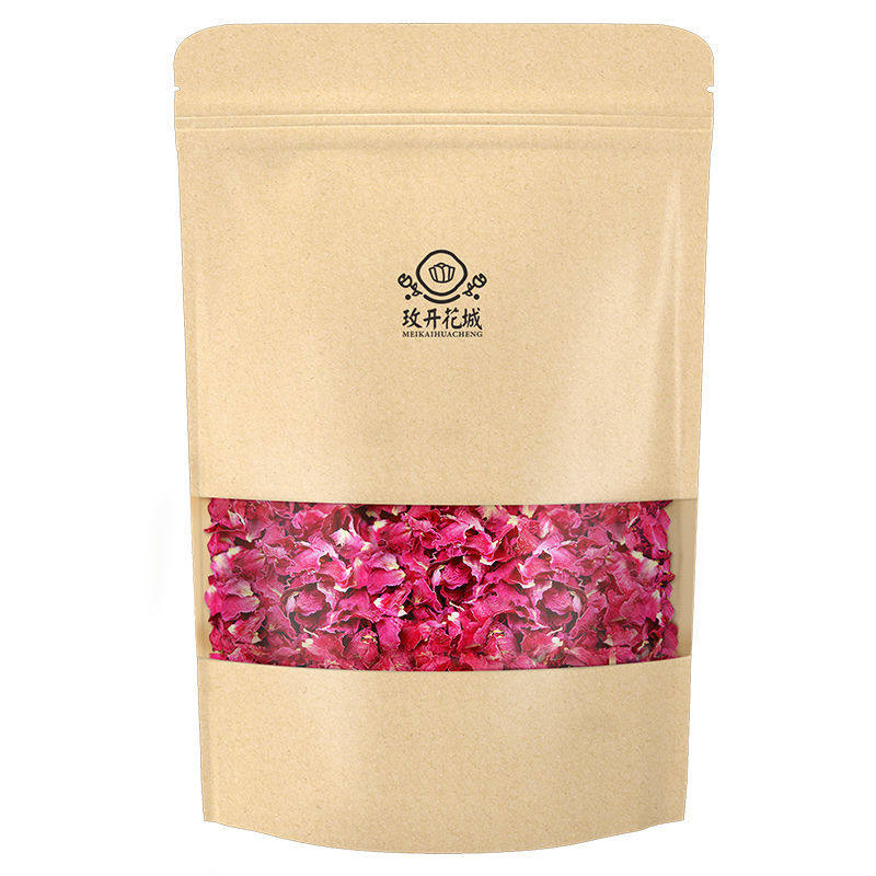 平阴玫瑰花瓣食用玫瑰干花瓣可泡水做阿胶糕牛轧糖固元膏玫开花城