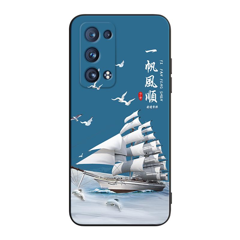 彧玺适用于opporeno6pro+事事顺心penm00文字手机壳reno6pro+网红新款opop全包防摔reno6por+经典国潮风opo保