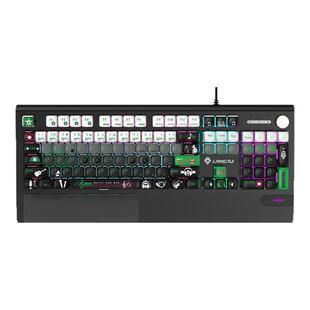 狼途K1000客制化机械键盘游戏个性可爱moa键帽办公打字静音麻将音