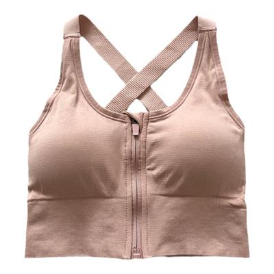 健身服运动跑步内衣女文胸前拉链大胸美背心高强度防震防下垂文胸